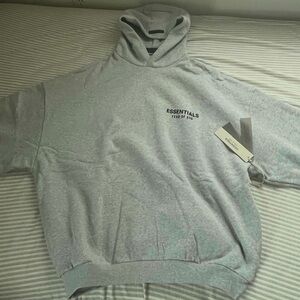 Fear of God Essentials Light Gray Hoodie Sweater